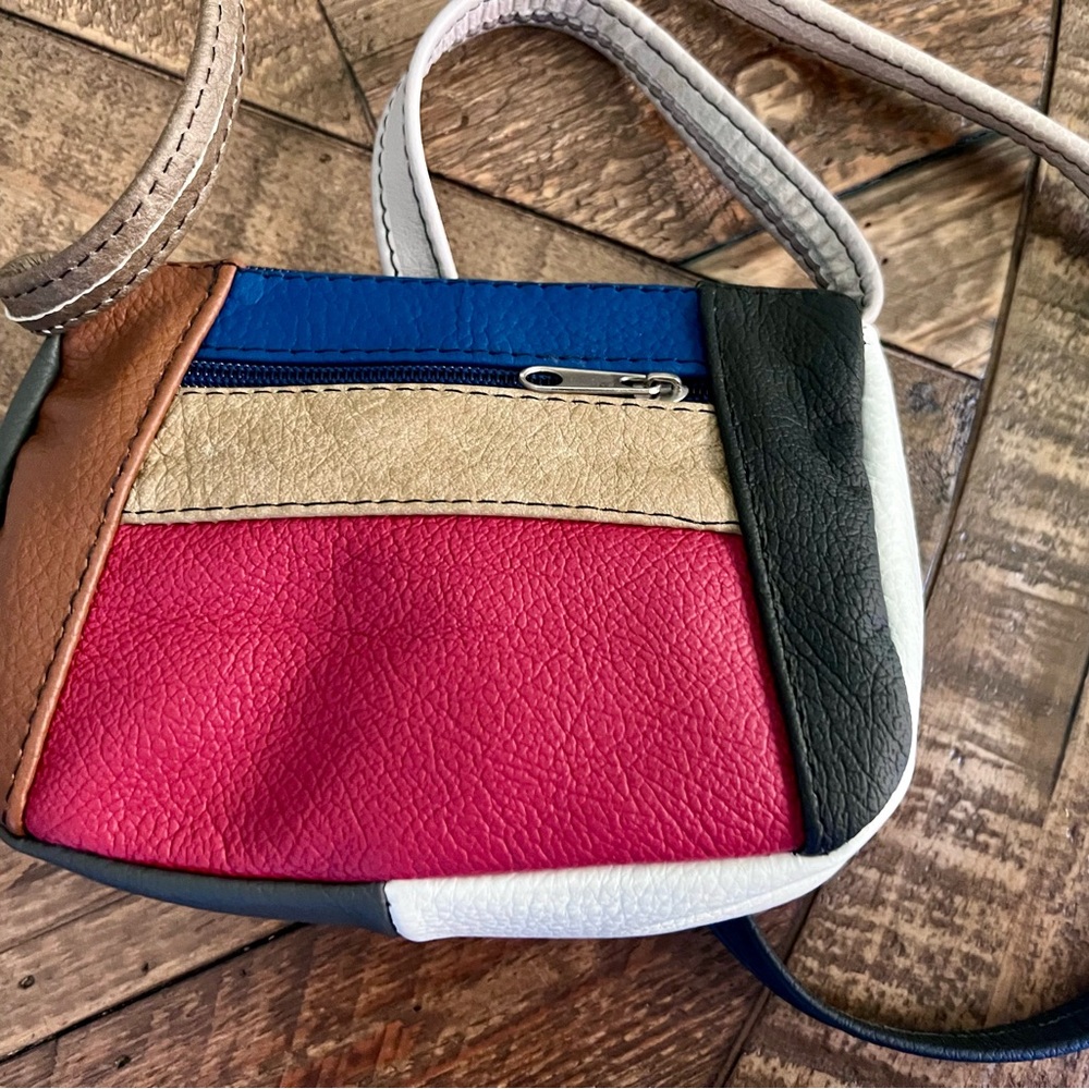 Leather patchwork purse